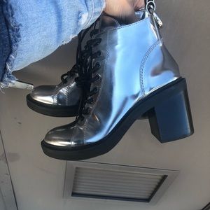 Dolce vita silver boots rave boots